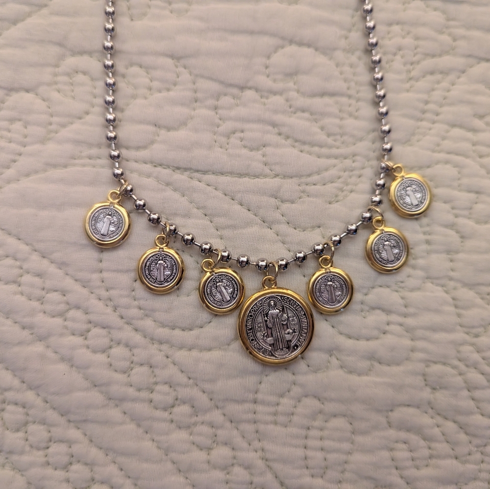 St Benedict reversible necklace